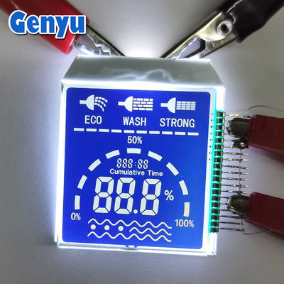 맞춤형 크기 세그먼트 LCD 디스플레이 HTN 블루 PIN 백 백라이트와 연결