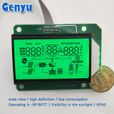 5.0V 맞춤형 세그먼트 LCD 디스플레이 HTN 긍정적 녹색 백라이트 인버터 LCD 디스플레이