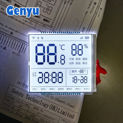 정면 맞춤형 LCD 화면 HTN 흰색 백라이트 온도 조절 LCD 디스플레이