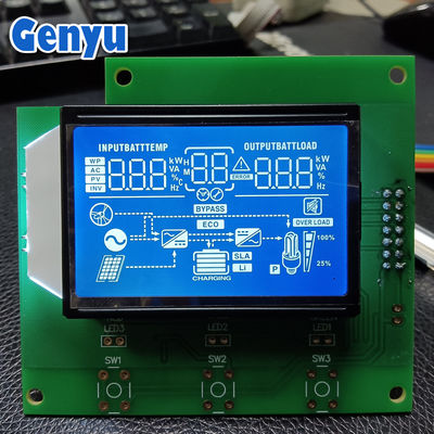 LCD 7 세그먼트 디스플레이 HTN 화이트 온 블루 칩 탑재 AIP31621 인버터 드라이버