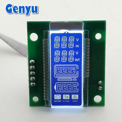 RoHS 14 세그먼트 LCD 디스플레이 HTN 파란색 배경 흰색 백라이트 SMT_HT1621