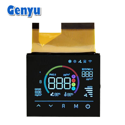 좋은 가격 4.5V VA LCD 디스플레이 컬러 블랙 세그먼트 패널 72PIN FPC 연결 공기 정화기 온라인으로