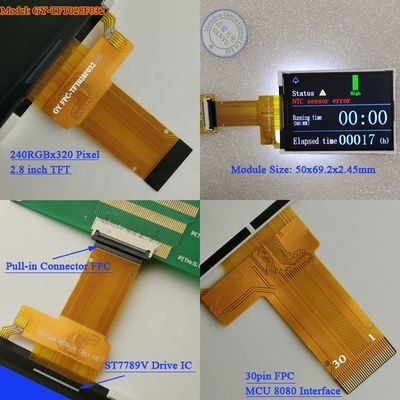 좋은 가격 ISO9001 인증 및 프리뷰 앵글을 갖춘 의료기기용 2.4인치 IPS TFT LCD 디스플레이 온라인으로